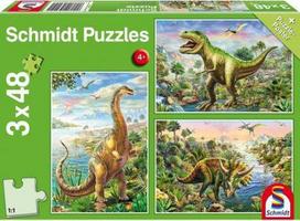 Schmidt Spiele Schmidt Dėlionė 3x48 vnt. - Dinozaurai