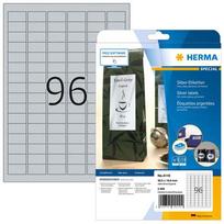 Herma Silver A4 labels, 30.5x16.9 mm, glossy foil, 2400 pieces.