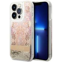 GUESS GUHCP14LLFLSD iPhone 14 Pro 6.1" gold hardcase, Paisley Liquid Glitter