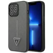 GUESS GUHCP14LPSATLG iPhone 14 Pro 6.1" silver | silver hardcase with Saffiano Triangle Logo