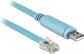 Delock Adapter USB 2.0 Type-A male > 1 x Serial RS-232 RJ45 male 2.0 m blue
