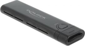 Delock External USB Type-C Combo Enclosure for M.2 NVMe PCIe or SATA SSD - tool free