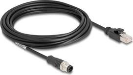 Delock M12 Cable A-coded 8 pin male to RJ45 male PVC 5 m