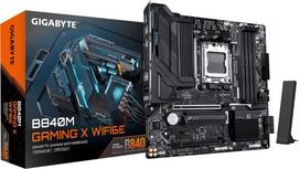 Gigabyte B840M GAMING X WIFI6E Motherboard - AMD Ryzen 9000 CPUs, 8+2+2 Phases VRM, up to 8200MHz DDR5(O.C), 2xPCIe 4.0 M.2, Wi-Fi 6E, 2.5GbE LAN, USB 3.2 Gen 1