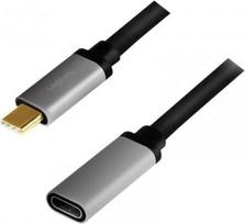 Logilink USB-C M/F cable, 4K/60Hz , alu, 0.5m