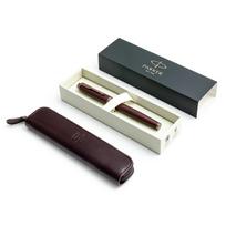 Parker Monochrome Burgundy Tušinuko rinkinys su užsegamu dėklu