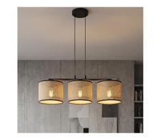 Pakabinamas šviestuvas ant laido ECO 3xE27/15W/230V smėlio spalvos/rotangas