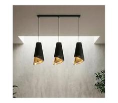 Pakabinama liustra MODA ant laido 3xE27/15W/230V juoda/auksinė