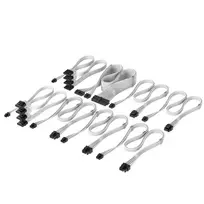 „Corsair“ laidų rinkinys, 4 tipo, „DC Cable Pro Kit“, atskirai apvilkti – balti