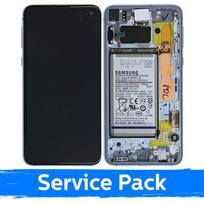 LCD ekranas suderinamas su Samsung G970 S10e su rėmeliu / Prism Blue / (Service Pack) + su baterija