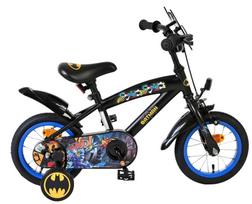 Vaikiškas dviratukas su papildomais ratukais, vaikų Volare Batman, juoda sp./įvairių spalvų, 12"