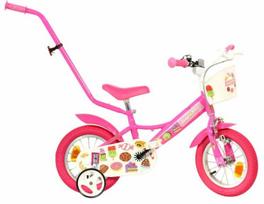 Vaikiškas dviratukas su papildomais ratukais, vaikų Bimbo Bike 77436, rožinė sp., 12"