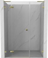 Mexen Lunar L dušo kabinos durys, kairinės, 150 cm, permatomos, auksinės - 834SL-150-050-50-00-L, 150x200 cm
