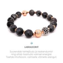 Apyrankė iš labradorito su metaliniu karoliuku 8mm