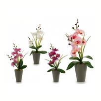 Dirbtinė orchidėja IBERGARDEN 55269 pilkame vazone (14x8x35 cm)