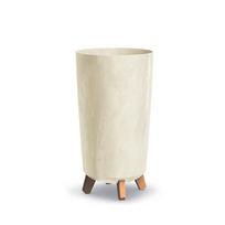 Vazonas Gracia TUBUS SLIM Beton Effect su kojelėmis, 23x44,5 cm, kreminės spalvos