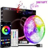 LED šviesos juosta 5m, nuotolinis valdymas telefonu ir pulteliu, RGB