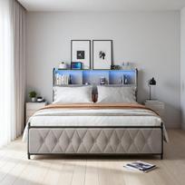 Dvigulė lova 180x200 cm, su LED juostiniu apšvietimu, USB jungtimi, stalčiais su vieta daiktams susidėti, pilka, Ominaisuudet:1. Erittäin suuri koko + ylelliset materiaalit: Tämä 180 cm leveä king size -sänky sopii täydellisesti pariskuntien mukavaan nukkumiseen. Sängyn korkealaatuinen, pehmeä harmaa samettikangas on joustava, kestävä ja elegantti.2. Älykäs vala