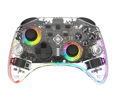 Žaidimų valdiklis DELTACO GAMING belaidis skaidrus „Switch 2“ su C mygtuku, RGB, makro mygtukais GAM-198-T / 4222477|4222477