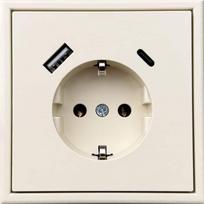 LIREGUS SCHUKO Lizdas smėlio spalva su USB-C 3.4A, 16A 250V (Modern Serija)