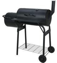 Kepsninė - rūkykla BBQ, 79 x 61cm, su termometru ir rateliais, juoda