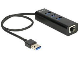 Delock USB HUB 3-Port USB3.0, +1x Gigabit LAN