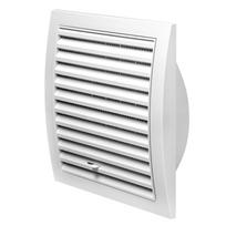 Ventiliacinės grotelės EUROPLAST ND15R, d150/190 x 190, plastikinės, su užsklanda, baltos spalvos