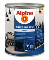 Antikoroziniai dažai ALPINA Direkt Auf Rost, Matiniai, juodos spalvos,  RAL9005, 0,75l