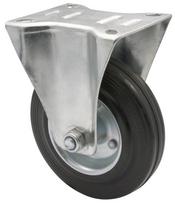 Fiksuotas ratukas WAGNER, d-125 mm, guminis, plieninis, apkrova - 100 kg.