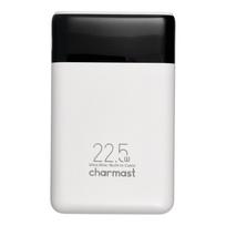 Charmast W1202 Power Bank, PD3.0 3A 22.5W 10000 mAh with built-in USB-C and Lightning cables, white