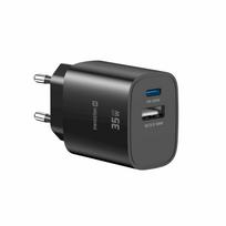 Swissten Edge Travel Charger USB-C PD 35W + USB-A QC 18W, Black