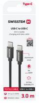 Swissten Textile Universal Quick Charge 3.1 USB-C / USB-C Data and Charging Cable, 3m, black