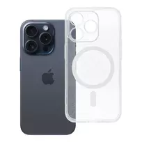 OEM Clear Mag Cover phone case with MagSafe support for iPhone 15 Pro transparent