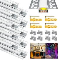 Chesbung LED gipso kartono profilis – 10 x 1 m, aliuminio profilis su difuzoriumi LED juostoms