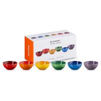 6 skirtingų spalvų keraminių dubenėlių rinkinys po 330 ml