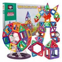 Magnetinės statybinės kaladėlės didelės 3D plokštės vaikams rinkinys Click4Toys įvairiaspalvės