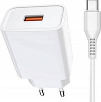 Greitas Usb įkroviklis su Usb-c kabeliu, 22.5w Qc 3.0