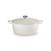 Ketaus puodas apvalus Ø34cm / 12L kreminės spalvos