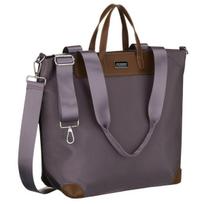 Didelė moteriška „Peterson“ shopper tipo rankinė, vieno skyriaus, pilka, su rankenomis ir nuimamu dirželiu.