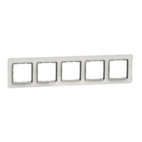 Rėmelis, 5 vietų, stiklo imitacija, baltas – Schneider Electric Sedna Elements