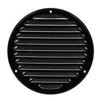 Ventiliacinės grotelės EUROPLAST MR160M, d160 mm, metalinės, juodos spalvos