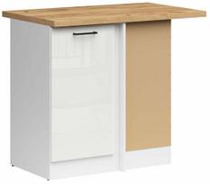 Kampinė virtuvės spintelė Junona Line Right, smėlio sp./gold craft oak sp./chalk gloss sp., 45 cm x 78.5 cm x 85.7 cm
