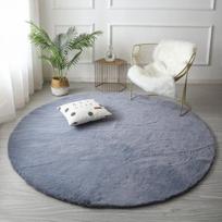 Strado Strado Rabbit Round Rug Strado 110x110 Silver (Light Gray) uniwe
