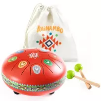 Animambo Muzikinis instrumentas - Raudonas metalinis būgnas (8 natos)