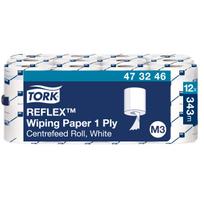 Popieriniai rankšluosčiai TORK,  473246, REFLEX MINI M3, 1.sl., 19.8 x 35 cm, 120 m/rul., balta sp.
