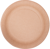 Vienkartinė lėkštė ABCPAK, popierinė, ruda, 15 cm, 100 vnt