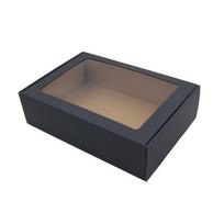 Juoda A4 formato dėžutė su PVC langeliu, 305 x 215 x 85