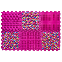 Masažinis ortopedinis kilimėlis „Puzzle Mix““ 6 elementai (Rožinis)