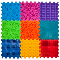 Masažinis ortopedinis kilimėlis „Ortek Puzzle Mix““ (9 moduliai)