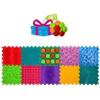 Ortopedinis sensorinis kilimėlis "Ortek Mix Puzzles" (10 elementų + «Rašto detalės» dovanų"